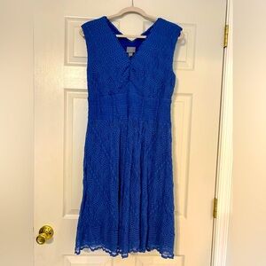 Rabbit Designs Elegant Blue Sleeveless Dress S14 EUC